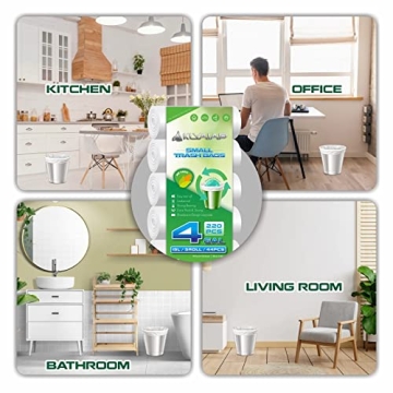 Durable Aklyaiap 4 Gallon Trash Bags - Biodegradable 220 Counts