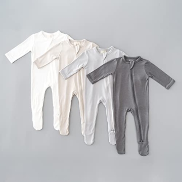 KYTE BABY Unisex Soft Zipper Closure Footies for Infants