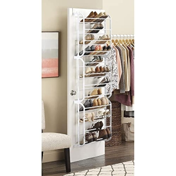 Whitmor 36 Pair Shoe Rack for Doors - Durable & Stylish