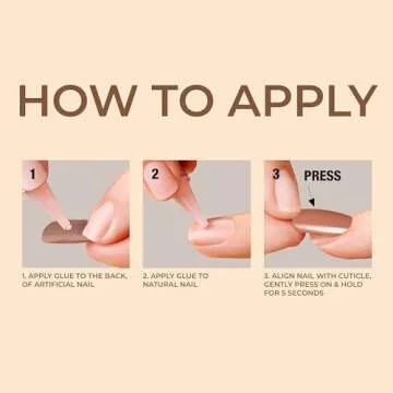 KISS Bare but Better, Press-On Nails, Nail glue included, 'Embrace It', Light Nude, Medium Size, Cof...