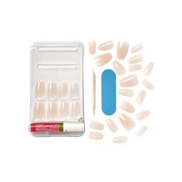 KISS Press-On Nails Light Nude Coffin Shape 28 pcs