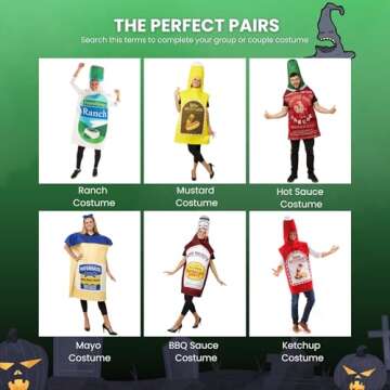 Single Condiment Food Costume | Slip On Halloween Costume for Women and Men| One Size Fits All | Ranch Bottle