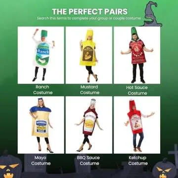 Single Condiment Food Costume | Slip On Halloween Costume for Women and Men| One Size Fits All | Ranch Bottle
