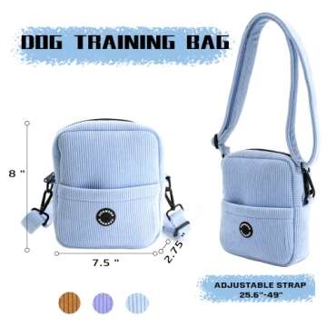 COOWONE Dog Treat Pouch,Velvet Dog Training Pouch Bag Built-in Poop Bag Dispenser | Large Capacity Pet Treat Training Bag for Treats, Kibbles, Pet Toys (lightpurple)