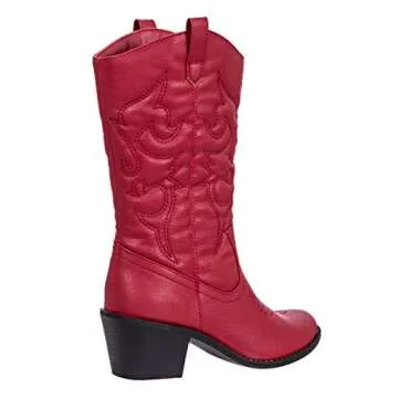 Charles Albert Women’s Modern Western Cowboy Boots in Red