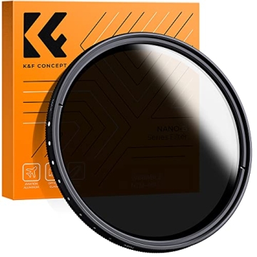 K&F Concept 72mm Variable ND2-ND400 ND Lens Filter (1-9 Stops) for Camera Lens, Adjustable Neutral D...
