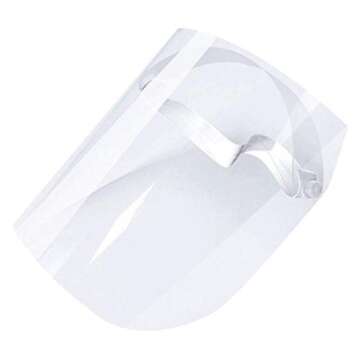 5 Pack Adjustable Face Shield with Protective Clear Film Elastic Band