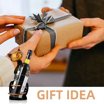 Tooarts Cat Wine Holder Chic Metal Sculpture Decor