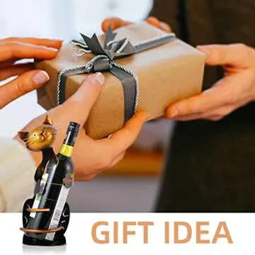 Tooarts Cat Wine Holder Chic Metal Sculpture Decor