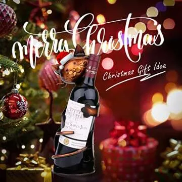 Tooarts Cat Wine Holder Chic Metal Sculpture Decor