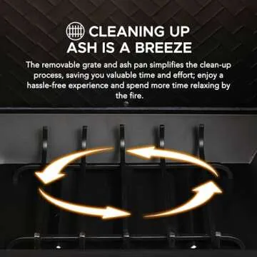 Sunjoy Wood Burning Fireplace, Outdoor Patio Steel Fireplace with Chimney, Log Holders, Fireplace Tool and PVC Cover, Black