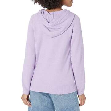 Amazon Essentials Women's Soft Touch Hooded Pullover Sweater, Pastel Lilac, X-Large