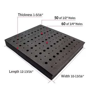 POWERTEC Router Bit Tray for 110 Bits. 50 1/2" and 60 1/4" Shank, Router Bit Holder, Woodworking Tools Form for 1/2" & 1/4" Shank Router Bits (71046)
