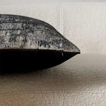 THE-TINOART Gray Pillows Covert 20 x 20 Inch Gold Splashed on Black Gray Throw Pillow Covers Reversed Soft Velevt Decorative Pillow Cover for Couch Living Room Bedroom Car 1piece