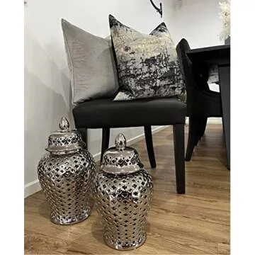 THE-TINOART Gray Pillows Covert 20 x 20 Inch Gold Splashed on Black Gray Throw Pillow Covers Reversed Soft Velevt Decorative Pillow Cover for Couch Living Room Bedroom Car 1piece