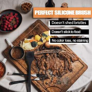 Ortarco Silicone Basting Pastry Brush for Baking Cooking Bbq Grill Spread Oil Butter Sauce 2 Pack