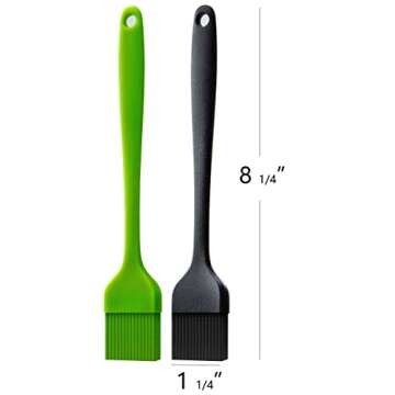 Ortarco Silicone Basting Pastry Brush for Baking Cooking Bbq Grill Spread Oil Butter Sauce 2 Pack
