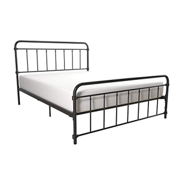 DHP Winston Metal Platform Bed with Rustic Design and Curved Edge Headboard and Footboard, Adjustabl...