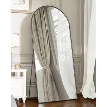 Antok Arched Full Length Mirror, 71"x32" Arched Floor Mirror, Glassless Mirror Full Length with Stan...