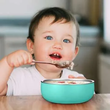 Nuogo Stainless Steel Baby Bowls with Silicone Sleeves 4-Pack