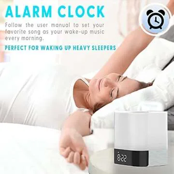 Bluetooth Speaker Night Light,12/24H Alarm Clock, 5 in 1 Touch Sensor Beside Lamp, Dimmable & Multi-Color Changing,SD TF Card MPF Music Player,Gift ideas for 10 11 12 13 14 Year Old Teenage Girls/Boys