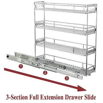 OCG 4-Tier Pull Out Spice Rack for Narrow Spaces