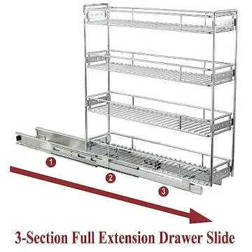 OCG 4-Tier Pull Out Spice Rack for Narrow Spaces