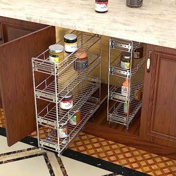 OCG 4-Tier Pull Out Spice Rack for Narrow Spaces