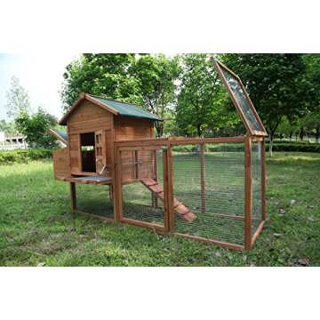 Spacious Wooden Chicken Coop with Waterproof Roof for Poultry