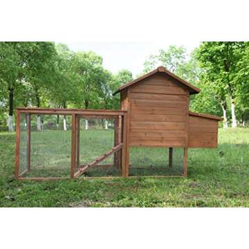 Spacious Wooden Chicken Coop with Waterproof Roof for Poultry