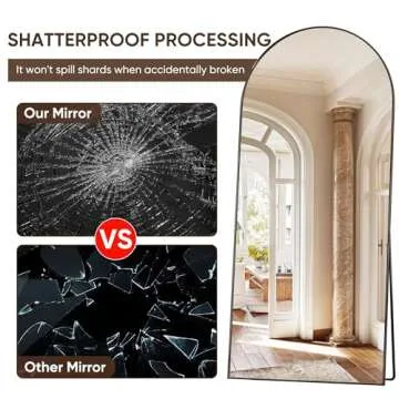 Suidia Arched Full Length Mirror, 71"x28" Floor Mirror Freestanding, Floor Standing Mirror Full Body Mirror with Stand for Bedroom, Hanging Mounted Mirror for Living Room Cloakroom, Black