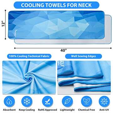 SYOURSELF Cooling Towels - Instant Cooling for Hot Weather, 4 Pack 40" x 12"