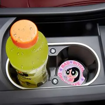 Jupswan Car Cupholder Coaster Absorbent 2 Pack Cute Cartoon Girl Design Rubber New Automotive Cup Ho...