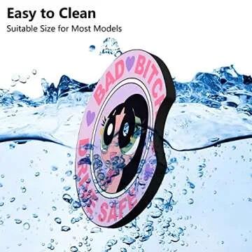 Jupswan Car Cupholder Coaster Absorbent 2 Pack Cute Cartoon Girl Design Rubber New Automotive Cup Holder Decal Decor Accessories for Women Men DZ290