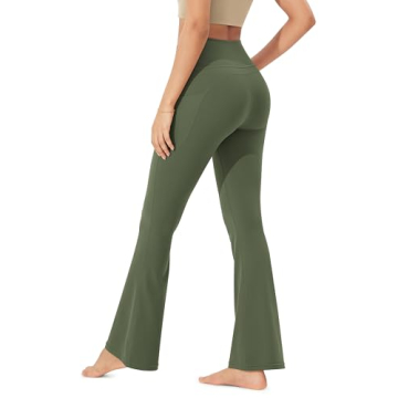 ODODOS Cloud Feeling Flared Pants with Pocket for Women High Waist Casual Bootcut Yoga Pants, 32" In...