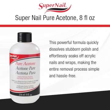 Super Nail Pure Acetone Polish Remover, 8 Fl Oz