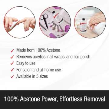 Super Nail Pure Acetone Polish Remover, 8 Fl Oz