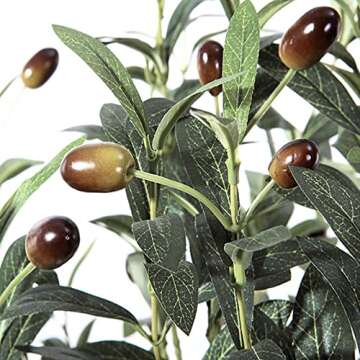 Chantoo 2Pack Olive Tree 5FT Olive Trees Artificial Indoor Faux Olive Tree Artificial Olive Tree for Office Home Decor Faux Plants Indoor Tall Fake Plants with Realistic Trunk and Lifelike Fruits