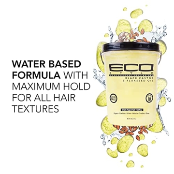 Eco Style Hair Gel with Black Castor and Flaxseed Oil