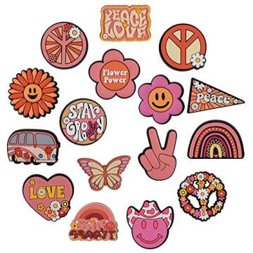 Peace Love Shoe Charms for Shoes Decoration Accessories for Charm ornament Girls Boys Men Women Part...