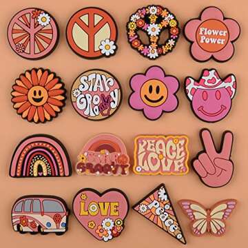 Peace Love Shoe Charms for Shoes Decoration Accessories for Charm ornament Girls Boys Men Women Party Favor