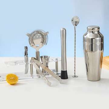 Btuqbu Cocktail Shaker Set with Arcylic Stand, Mixology Bartender Kit for Drink Mixing | Mixology Se...