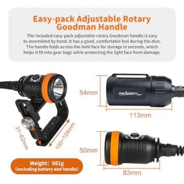 ORCATORCH D620 V2.0 2700 Lumen Dive Light for Scuba