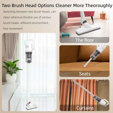 KEROMEE Cordless Vacuum Cleaner, Handheld Stick Small Lightweight Vacuum for Home Pet Hair Hardwood ...