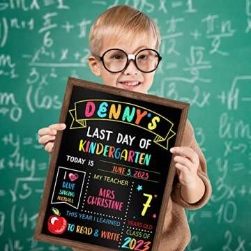 First & Last Day of School Chalkboard Sign for Kids