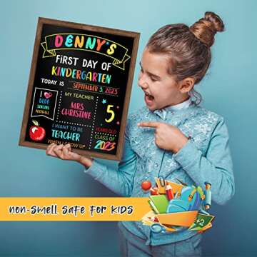 First & Last Day of School Chalkboard Sign for Kids