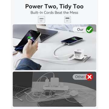 30W GaN USB-C Charger Block with Retractable Cable