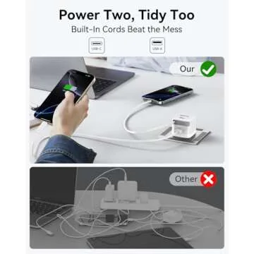 30W GaN USB-C Charger Block with Retractable Cable