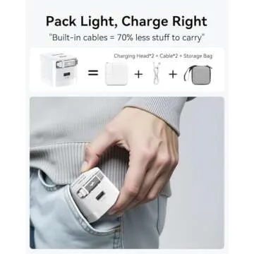 30W GaN USB-C Charger Block with Retractable Cable