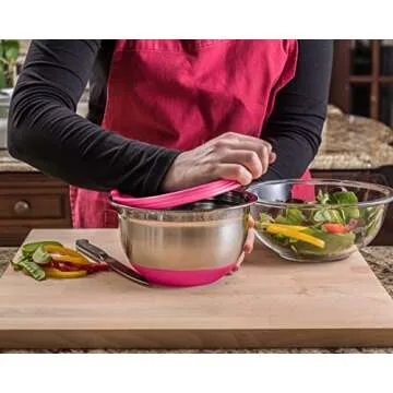 Bellemain Stainless Steel Non-Slip Mixing Bowls with Lids (4-Piece Set)